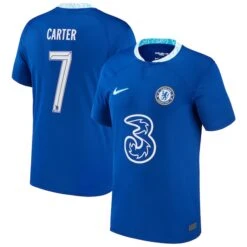 Nike Chelsea Cup Home Stadium Shirt 2022-23 - Kids With Carter 7 Printing