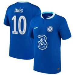 Nike Chelsea Cup Home Stadium Shirt 2022-23 - Kids With James 10 Printing