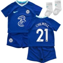 Nike Chelsea Home Stadium Kit 2022-23 - Infants With Chilwell 21 Printing