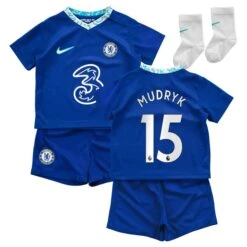 Nike Chelsea Home Stadium Kit 2022-23 - Infants With Mudryk 15 Printing