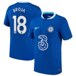 Nike Chelsea Home Stadium Shirt 2022-23 - Kids With Broja 18 Printing