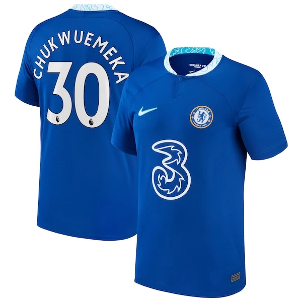 Nike Chelsea Home Stadium Shirt 2022-23 - Kids With Chukwuemeka 30 Printing 3 Nike Chelsea Home Stadium Shirt 2022-23 - Kids With Chukwuemeka 30 Printing