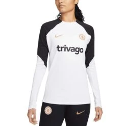 Chelsea Nike Strike Crew Drill Top - White - Womens