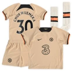 Nike Chelsea Third Stadium Kit 2022-23 - Little Kids With Chukwuemeka 30 Printing