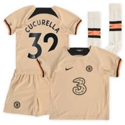 Nike Chelsea Third Stadium Kit 2022-23 - Little Kids With Cucurella 32 Printing
