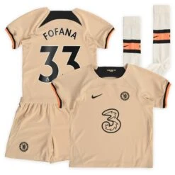 Nike Chelsea Third Stadium Kit 2022-23 - Little Kids With Fofana 33 Printing