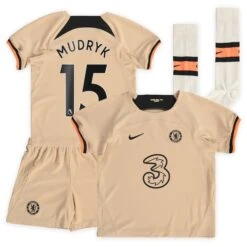 Nike Chelsea Third Stadium Kit 2022-23 - Little Kids With Mudryk 15 Printing