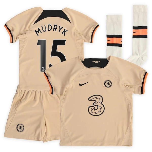 Nike Chelsea Third Stadium Kit 2022-23 - Little Kids With Mudryk 15 Printing 3 Nike Chelsea Third Stadium Kit 2022-23 - Little Kids With Mudryk 15 Printing