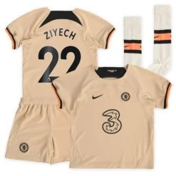 Nike Chelsea Third Stadium Kit 2022-23 - Little Kids With Ziyech 22 Printing