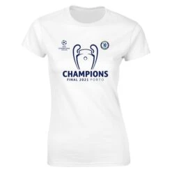 Chelsea UCL 2021 Champions Graphic T-Shirt - White - Womens