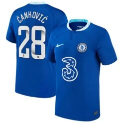 Nike Chelsea WSL Home Stadium Shirt 2022-23 - Kids With Cankovic 28 Printing