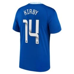 Nike Chelsea WSL Home Stadium Shirt 2022-23 - Kids With Kirby 14 Printing -Nike Store chelsea wsl home stadium shirt 2022 23 kids with kirby 14 printing ss4 p 13346846pv 2u 1aumleqvoycnhbmgzi1kv c778222547cf46a4b74b4bbbe24007ec